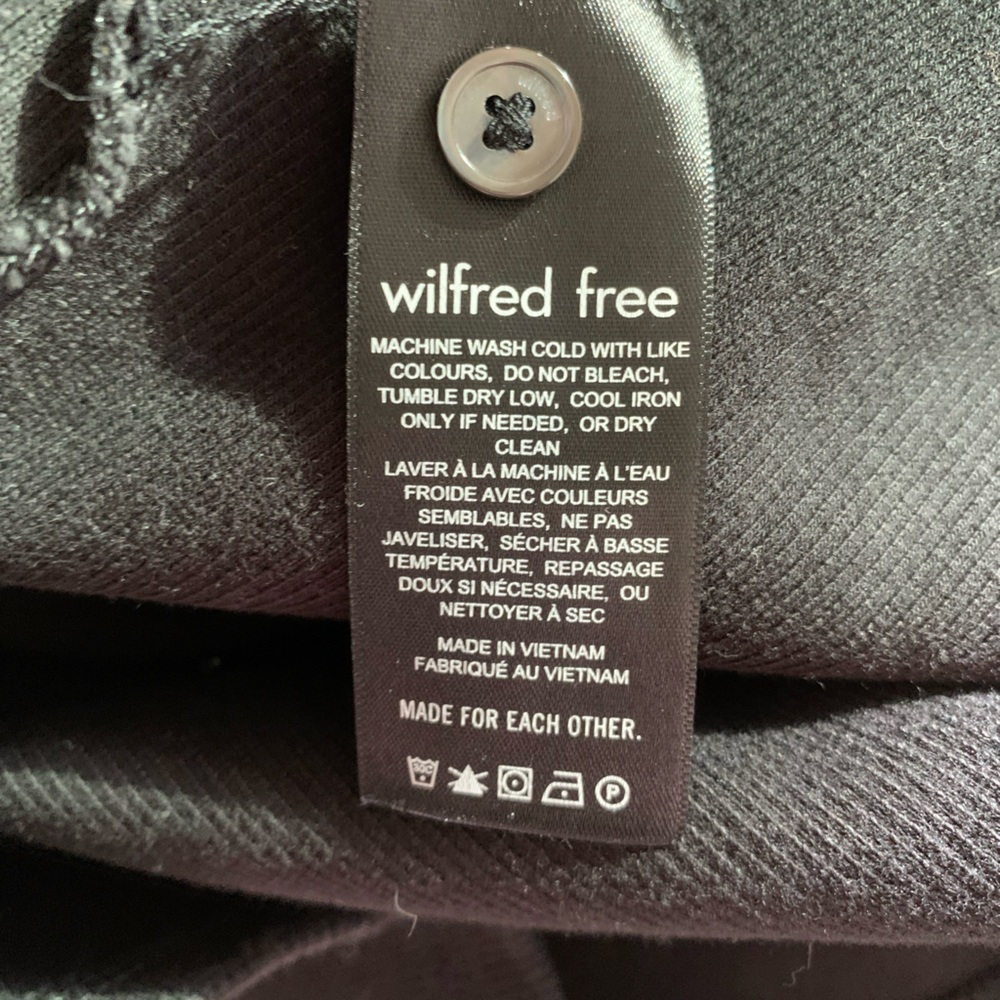 Aritzia Wilfred Free Mavis Shirt Ribbed Cropped Black Size Small - Picture 5 of 5